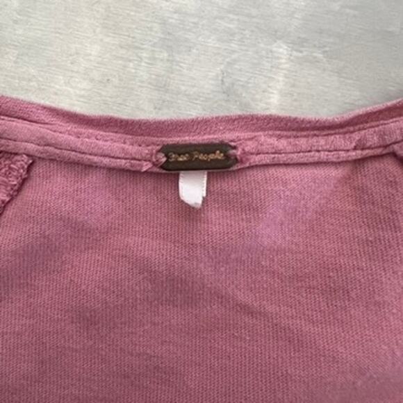 Free People Kathy Tee Top Blouse Cropped Pink Pullover | Fits Large - Picture 10 of 10